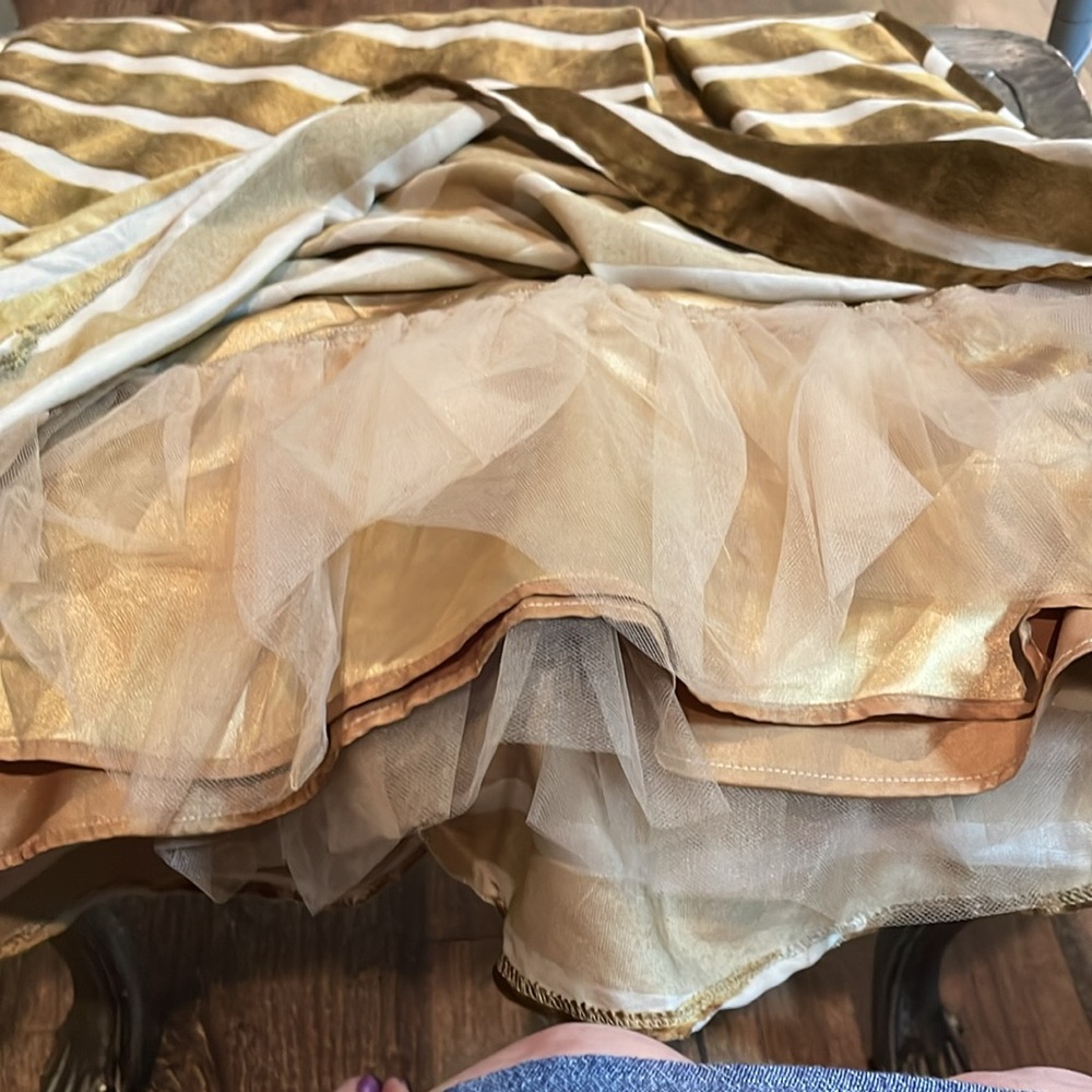 Eva Franco velvet skirt gold Size 8 waist 14 p length 24 inches - Picture 4 of 5
